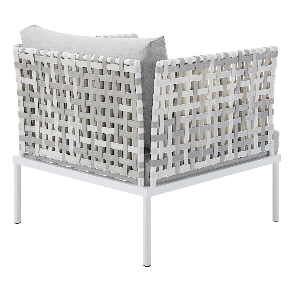 Harmony 3-Piece Sunbrella Basket Weave Outdoor Patio Aluminum Seating Set. Picture 4