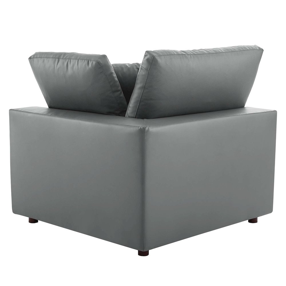 Commix Down Filled Overstuffed Vegan Leather Corner Chair. Picture 3