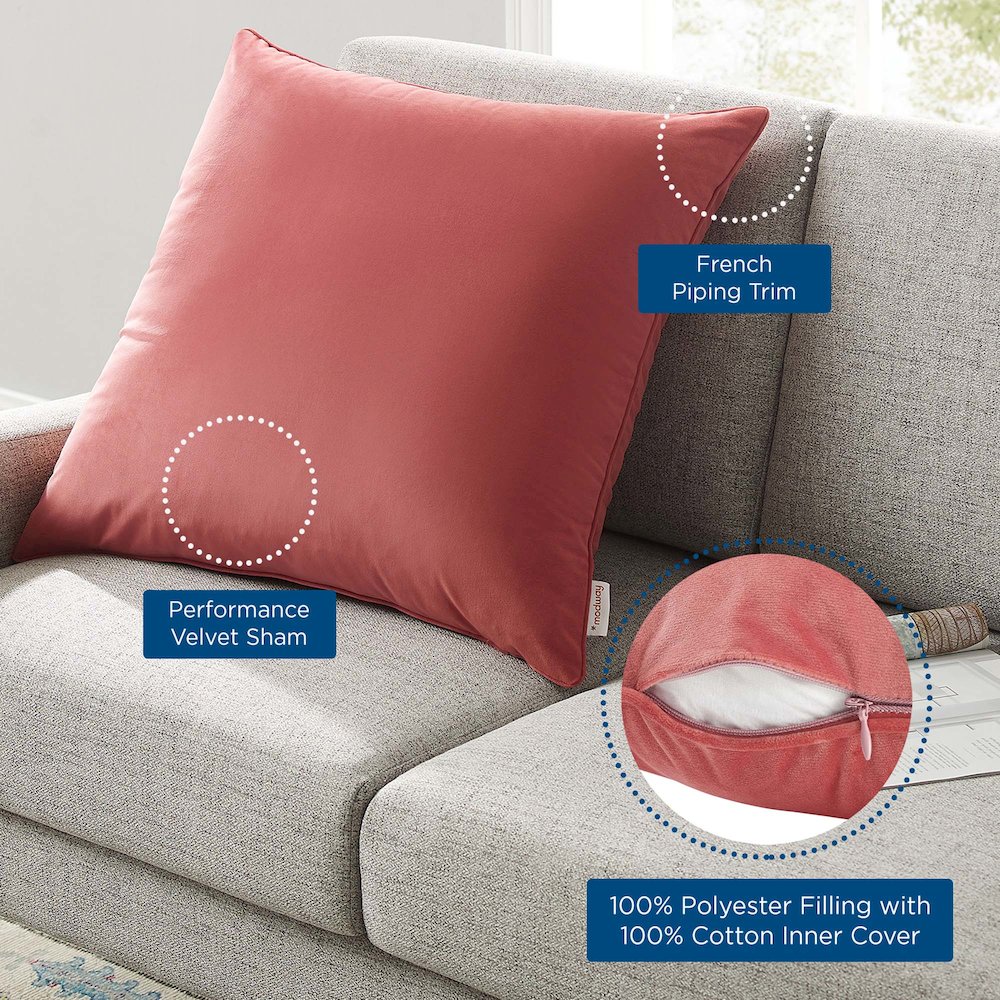Enhance 24" Performance Velvet Throw Pillow. Picture 4