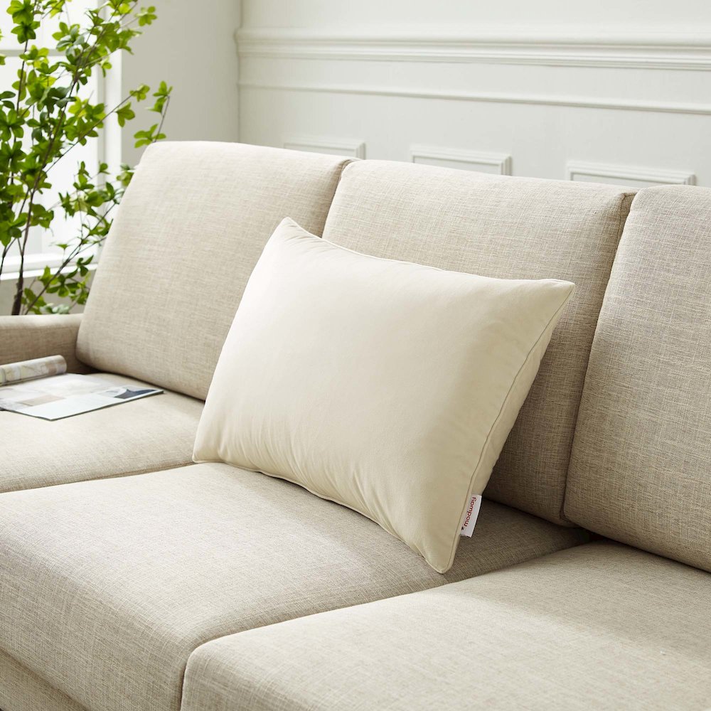 Enhance 24" Lumbar Performance Velvet Throw Pillow. Picture 3