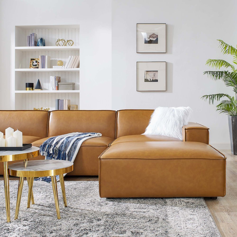 Restore 7-Piece Vegan Leather Sectional Sofa. Picture 16