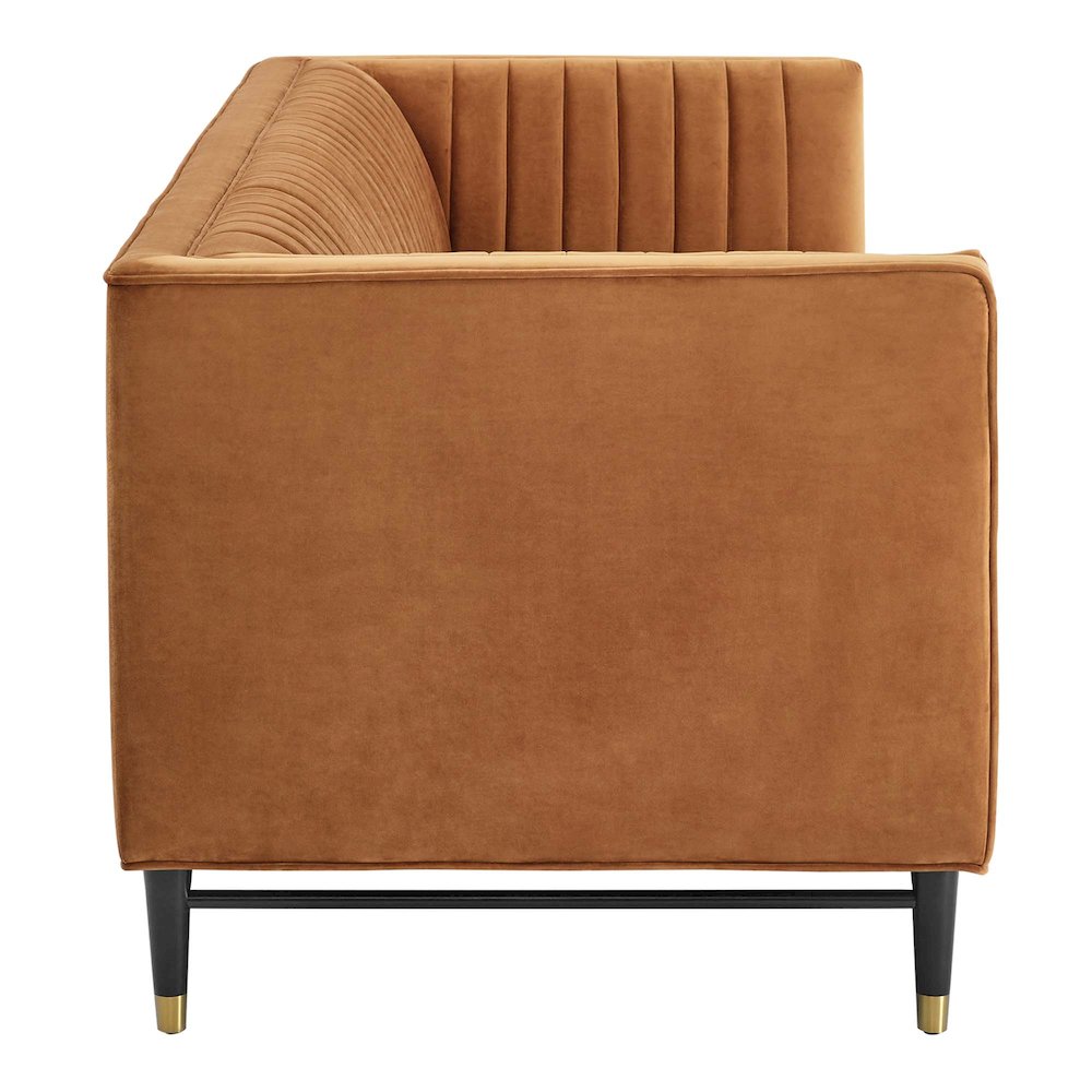 Devote Channel Tufted Performance Velvet Sofa. Picture 2