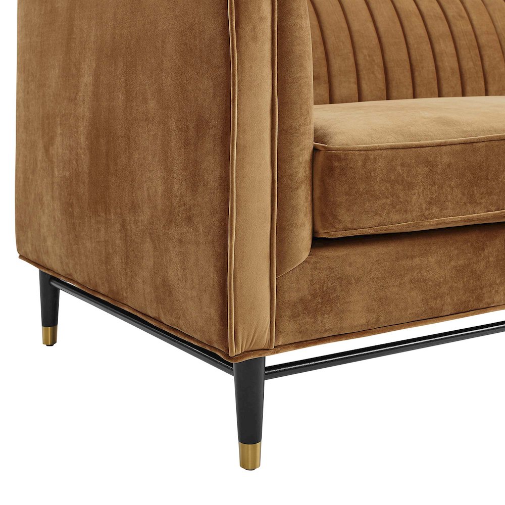 Devote Channel Tufted Performance Velvet Sofa. Picture 5