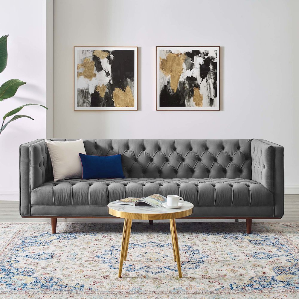 Elation Tufted Performance Velvet Sofa. Picture 6