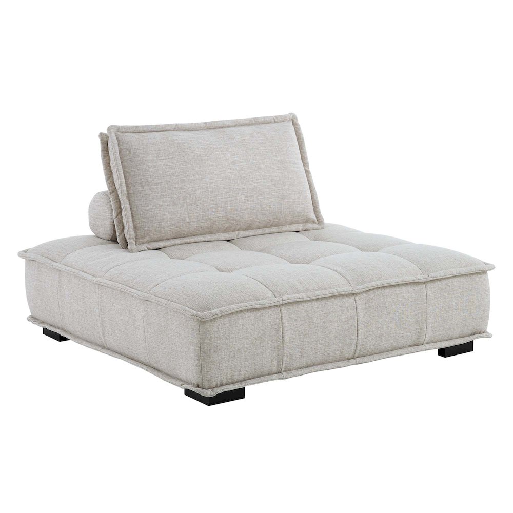 Saunter Tufted Fabric Armless Chair. Picture 1