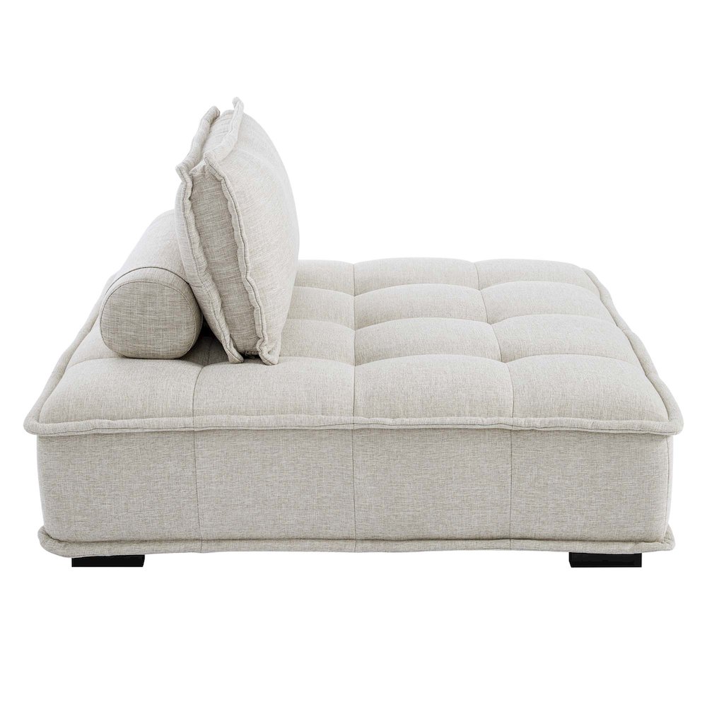 Saunter Tufted Fabric Armless Chair. Picture 2
