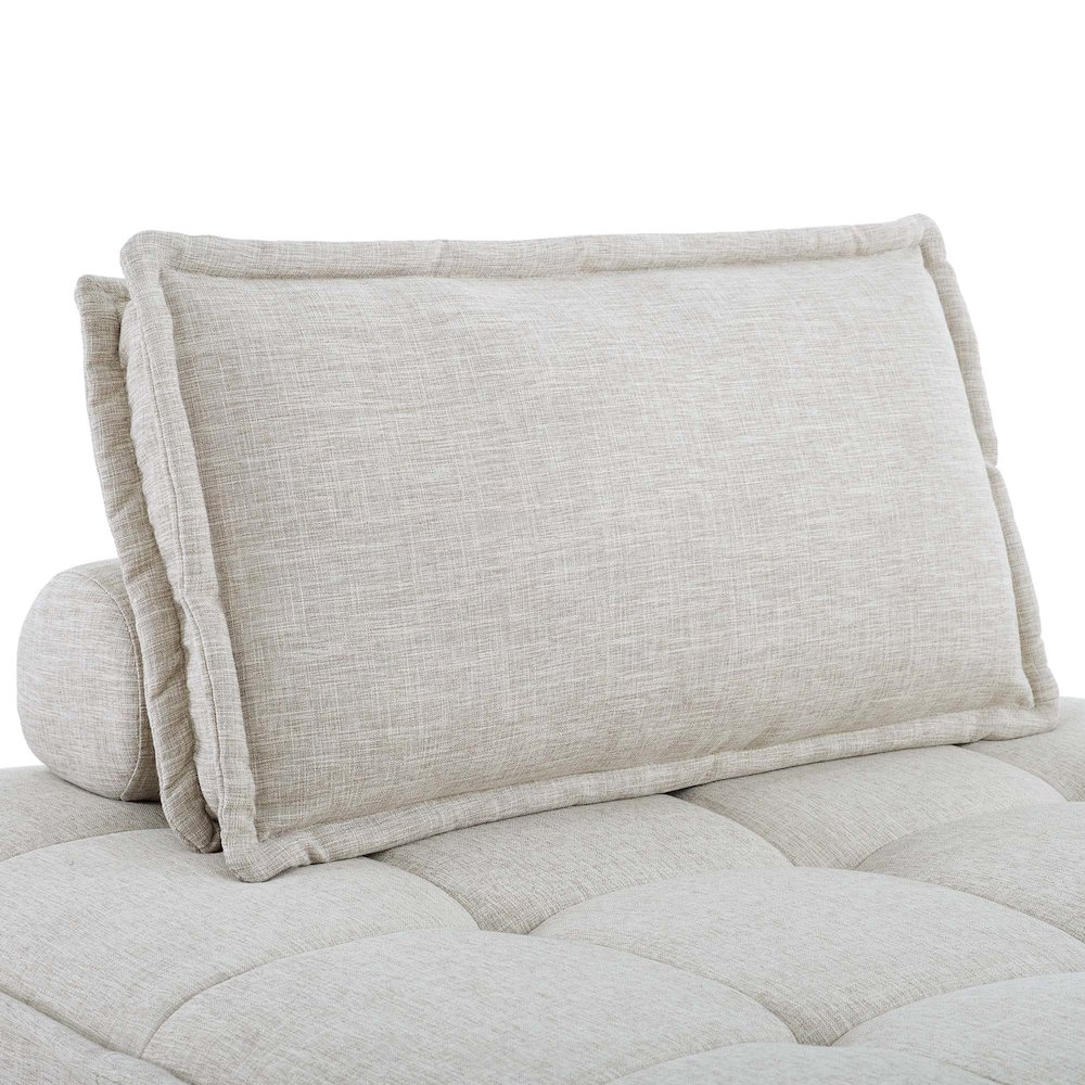 Saunter Tufted Fabric Armless Chair. Picture 4