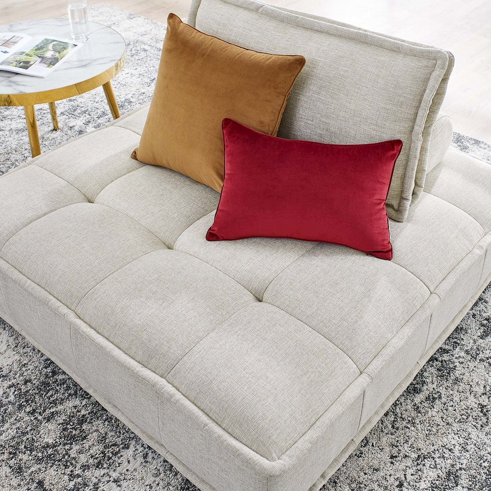 Saunter Tufted Fabric Armless Chair. Picture 9