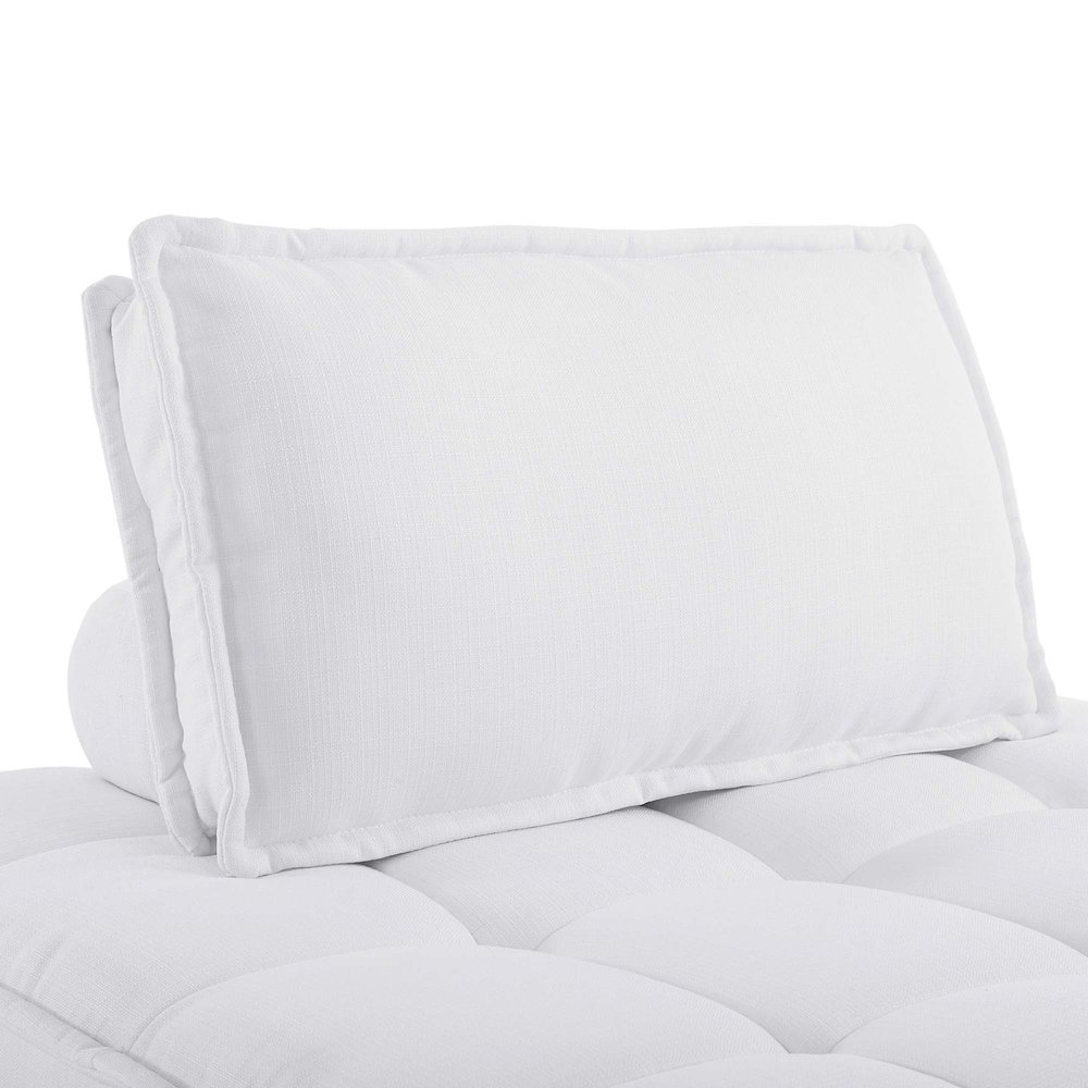 Saunter Tufted Fabric Armless Chair. Picture 4