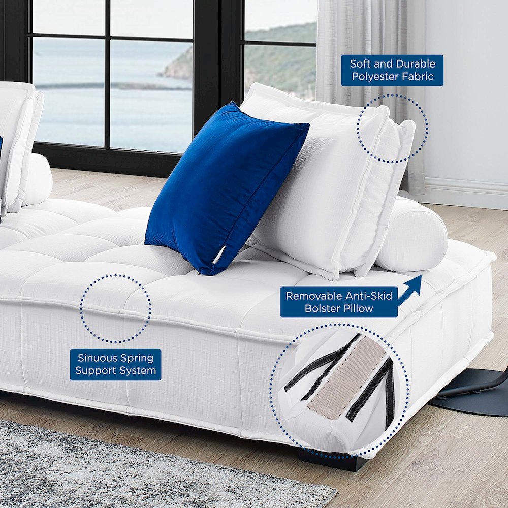 Saunter Tufted Fabric Armless Chair. Picture 9