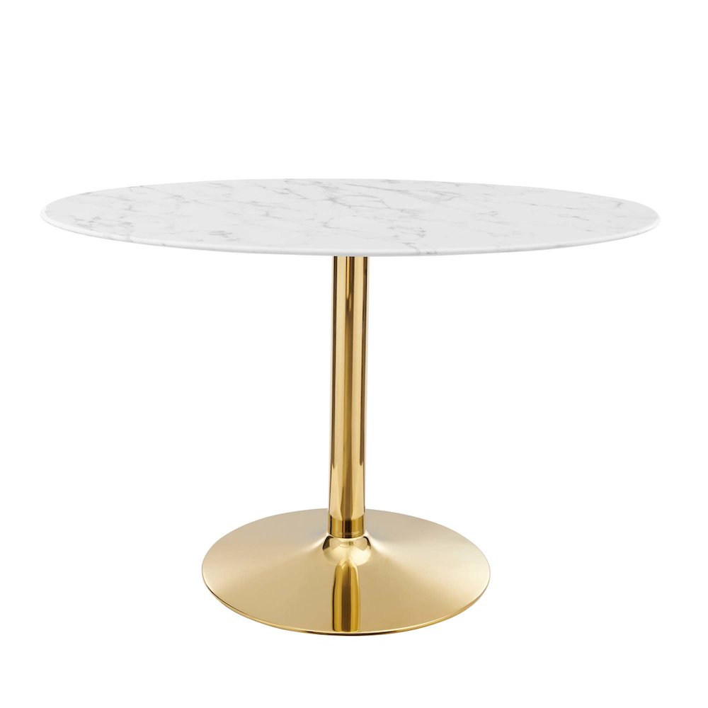 Verne 48" Oval Artificial Marble Dining Table. Picture 1