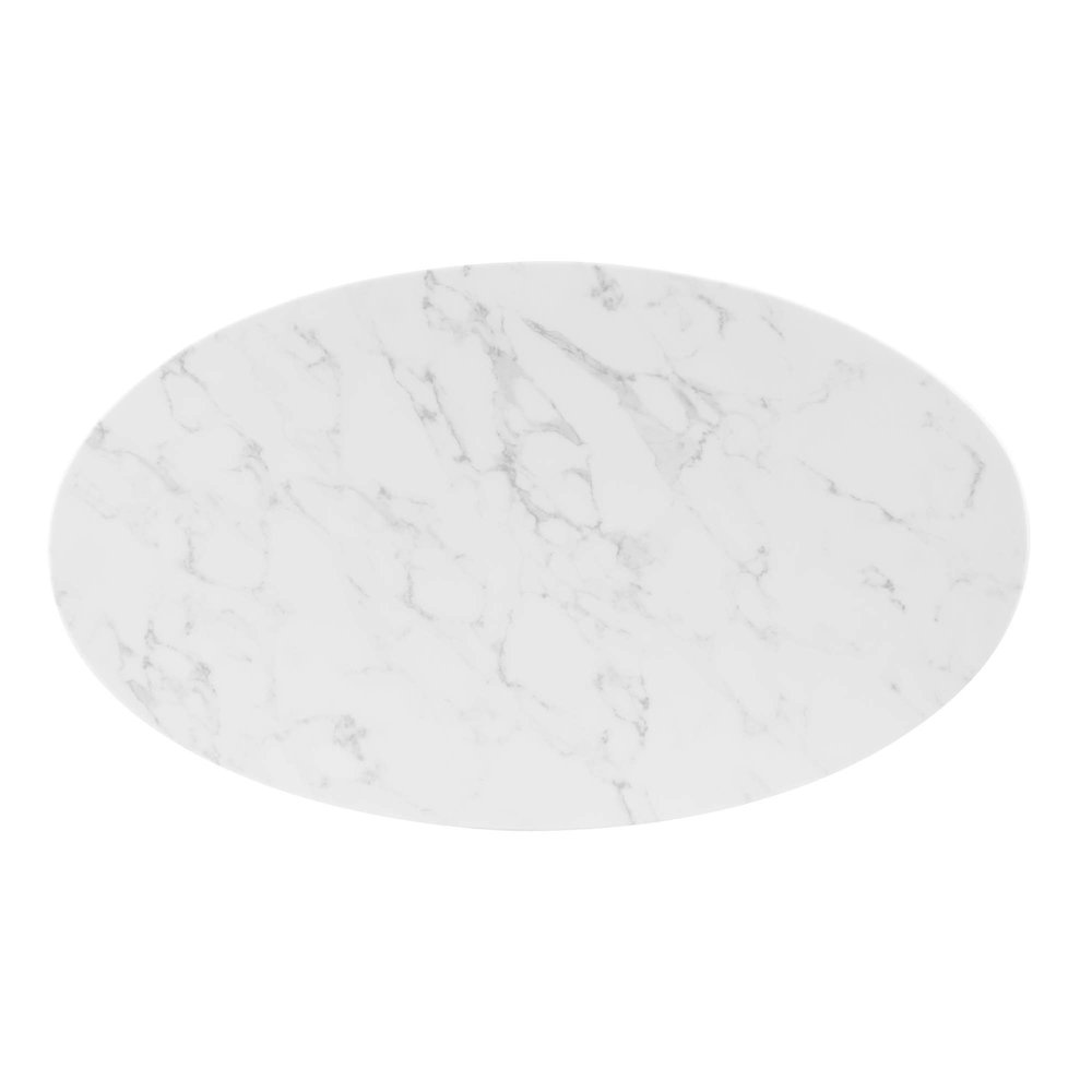 Verne 48" Oval Artificial Marble Dining Table. Picture 2