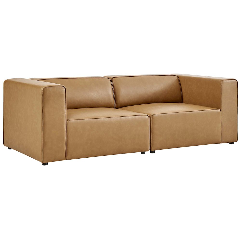 Mingle 2-Piece Vegan Leather Sectional Sofa Loveseat. Picture 1