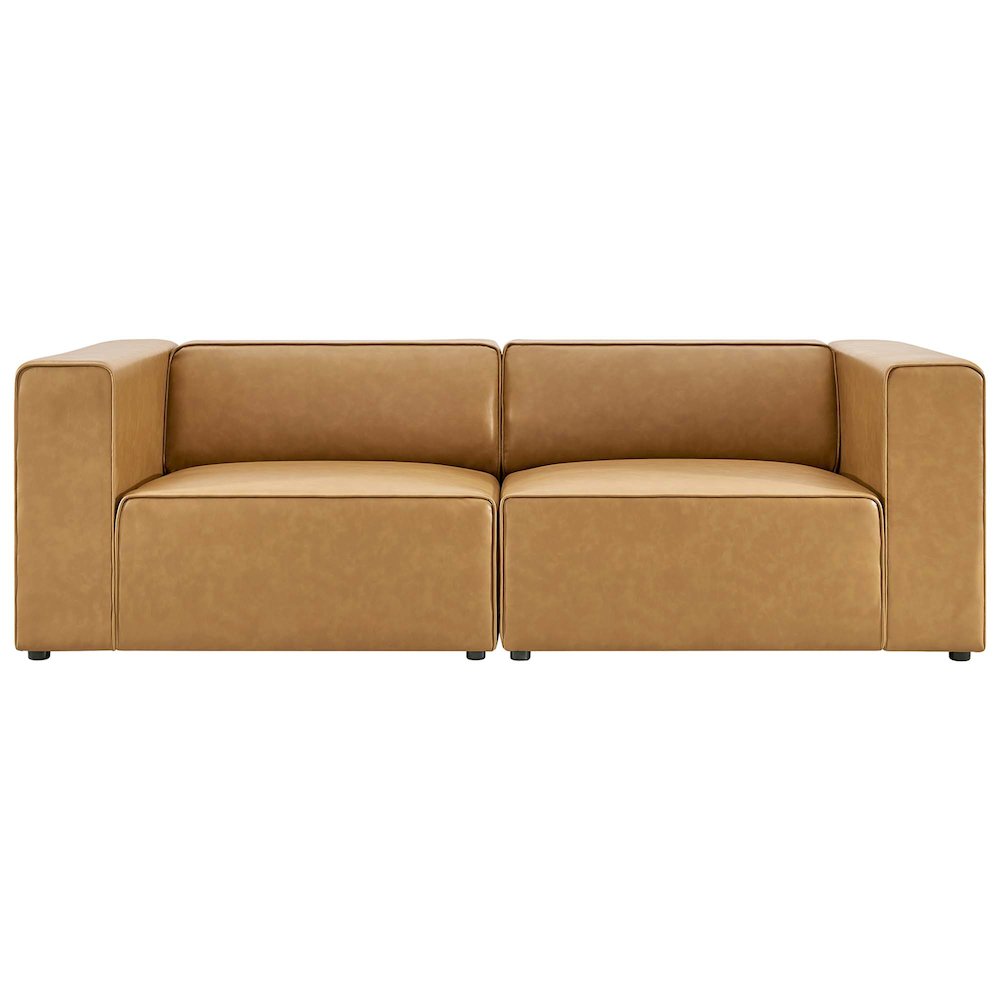 Mingle 2-Piece Vegan Leather Sectional Sofa Loveseat. Picture 2