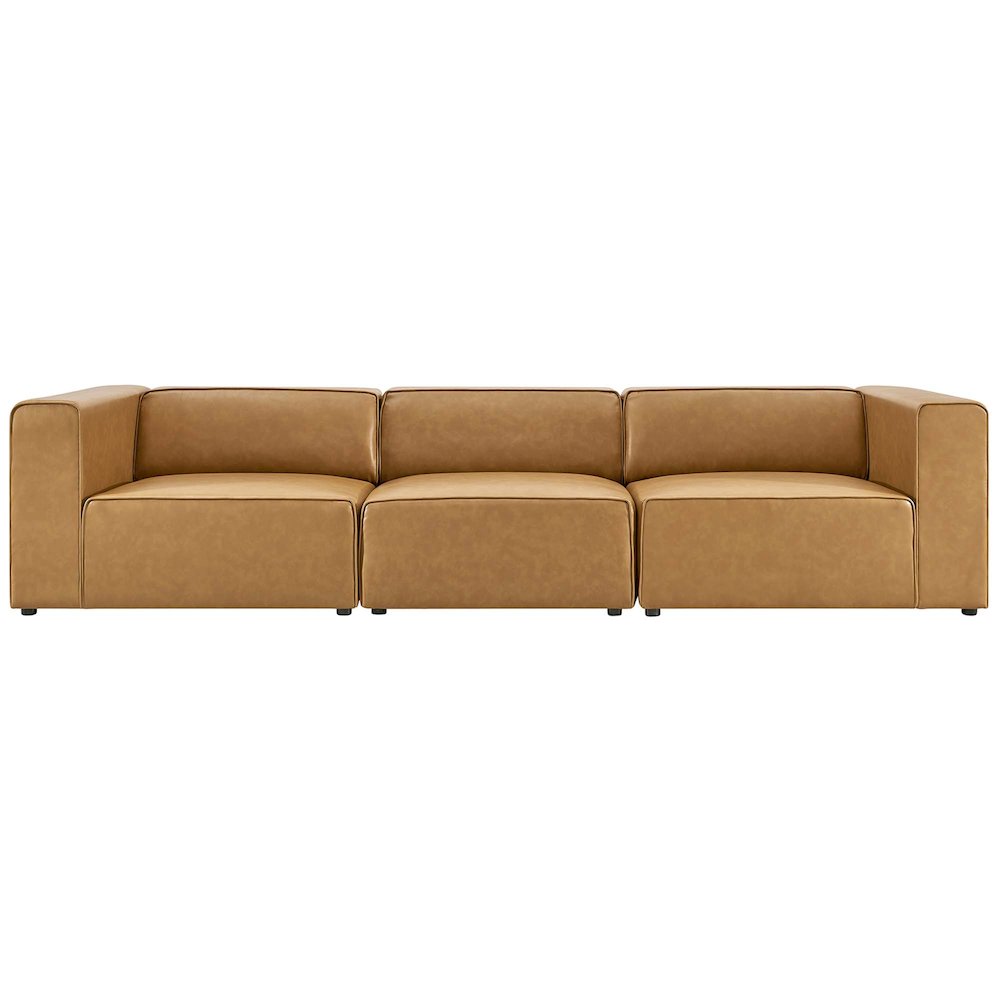 Mingle 3-Piece Vegan Leather Sectional Sofa. Picture 2