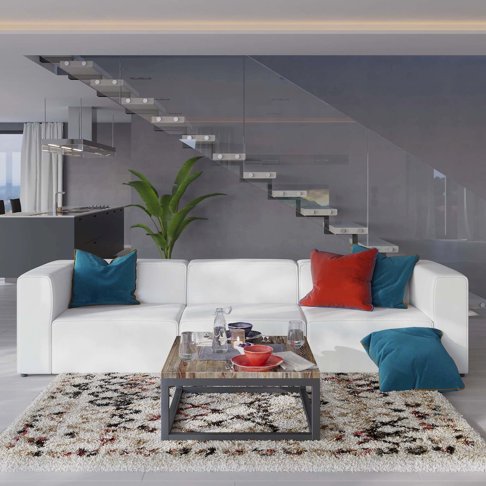 Mingle 3-Piece Vegan Leather Sectional Sofa. Picture 11