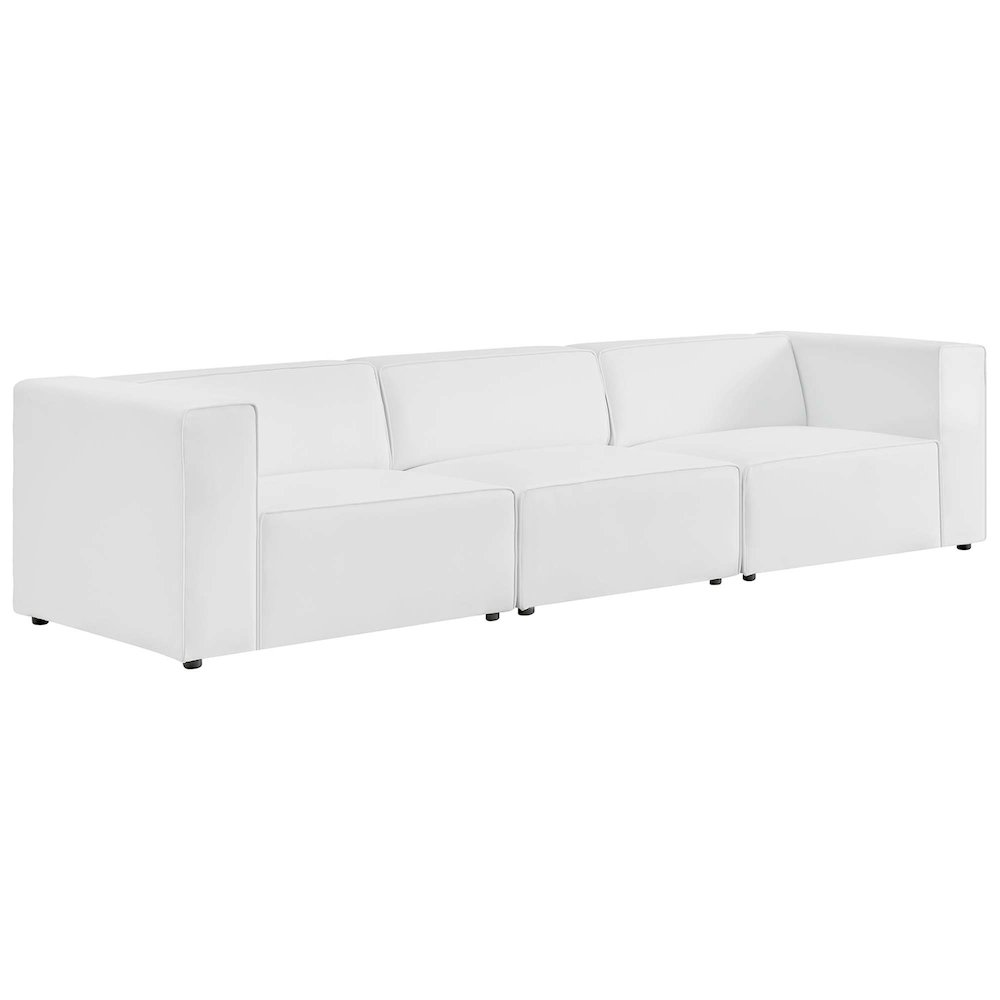 Mingle 3-Piece Vegan Leather Sectional Sofa. Picture 1