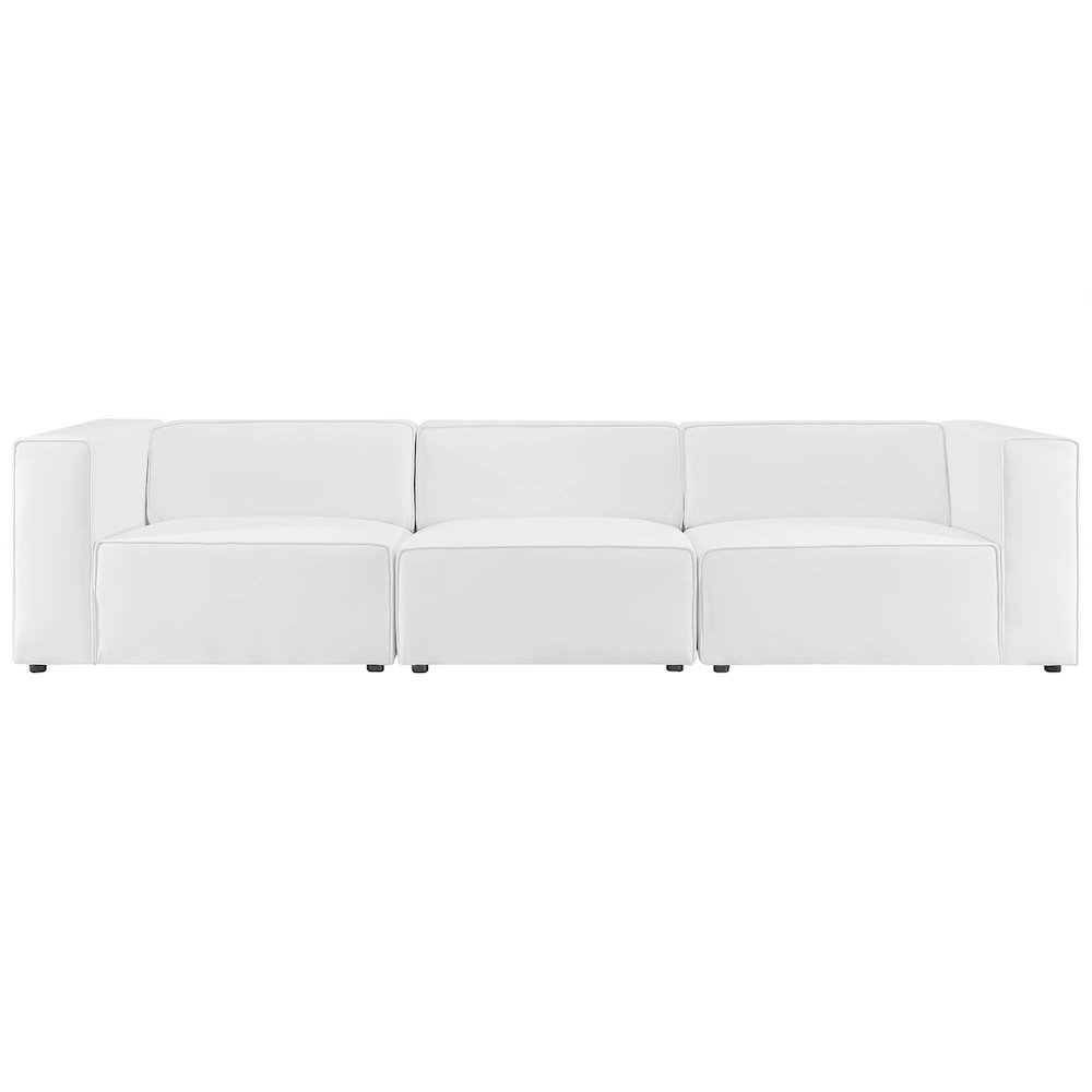 Mingle 3-Piece Vegan Leather Sectional Sofa. Picture 2