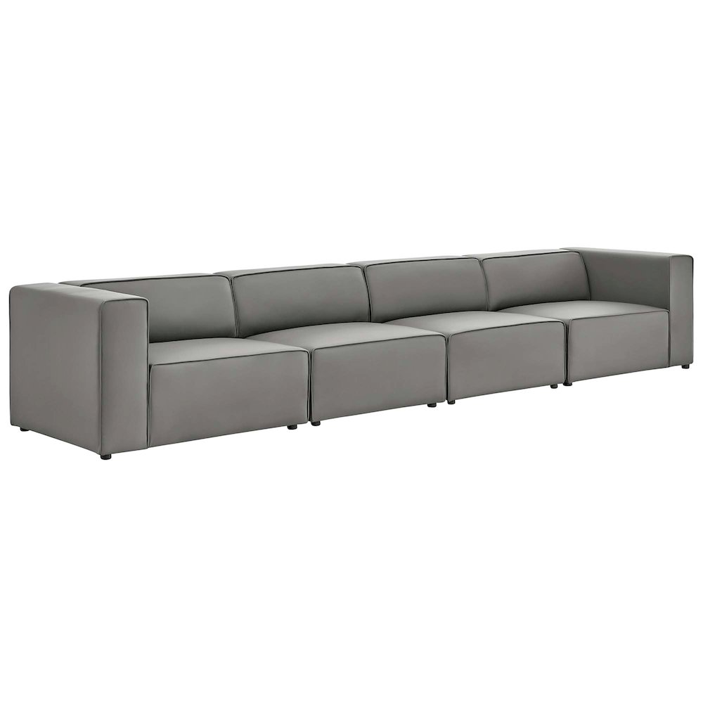 Mingle 4-Piece Vegan Leather Sectional Sofa. Picture 1