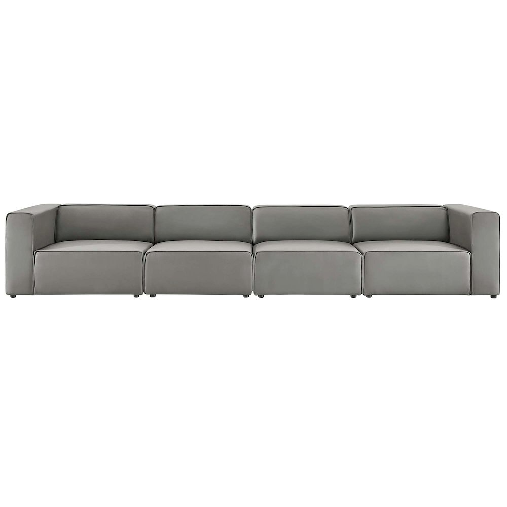 Mingle 4-Piece Vegan Leather Sectional Sofa. Picture 2