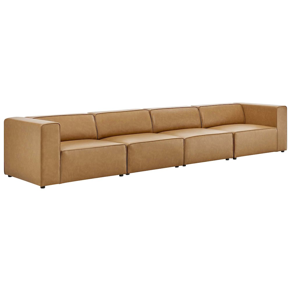 Mingle 4-Piece Vegan Leather Sectional Sofa. Picture 1
