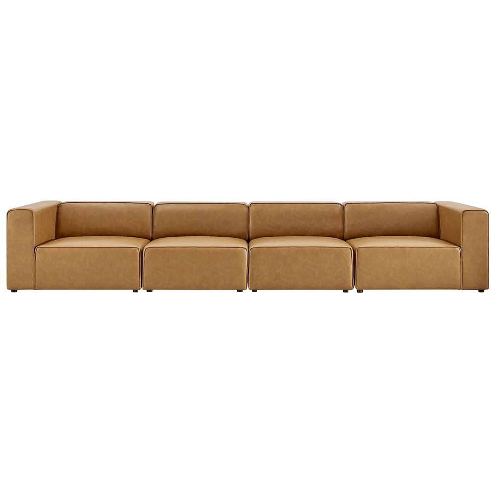 Mingle 4-Piece Vegan Leather Sectional Sofa. Picture 2