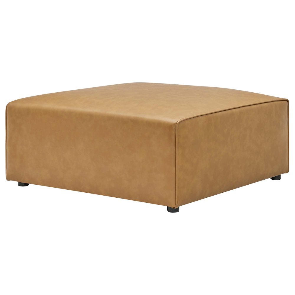 Mingle 4-Piece Vegan Leather Sofa and 2 Ottomans Set. Picture 10
