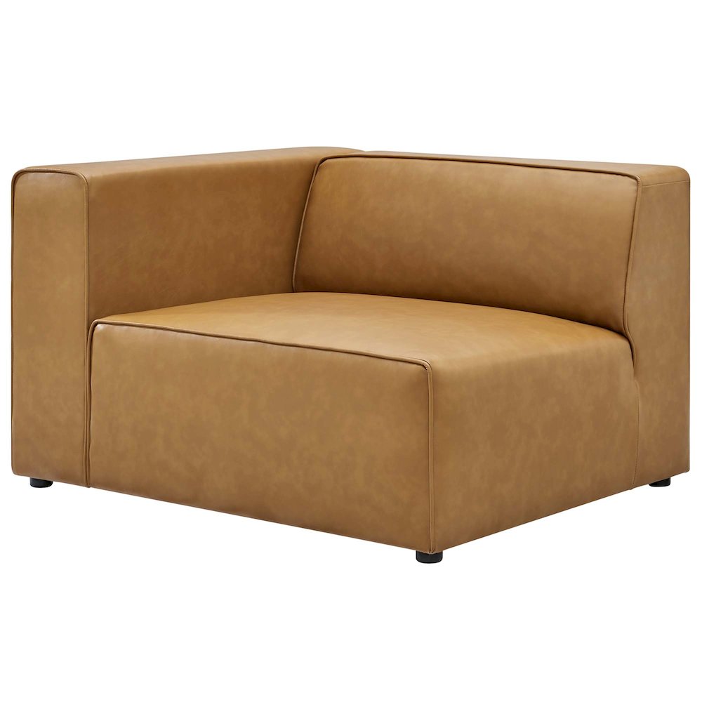 Mingle 4-Piece Vegan Leather Sofa and 2 Ottomans Set. Picture 3