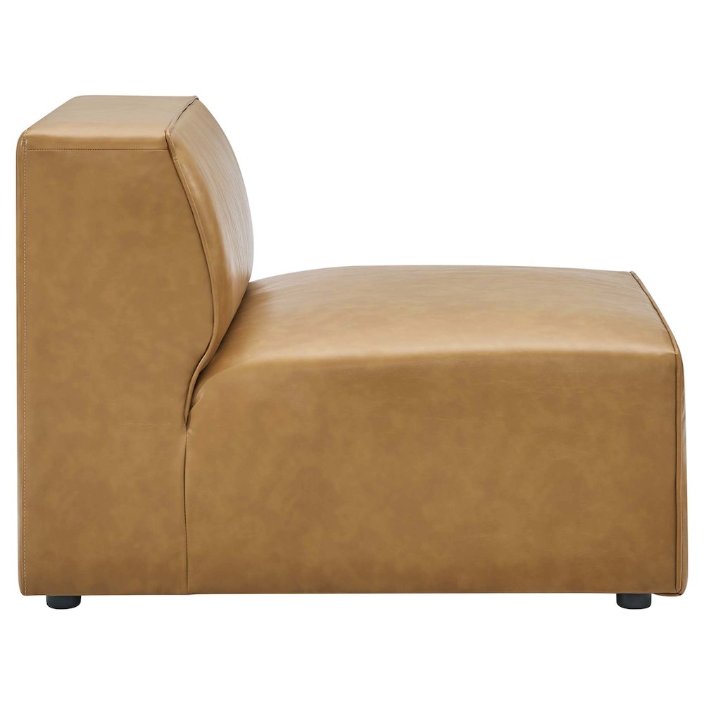 Mingle 4-Piece Vegan Leather Sofa and 2 Ottomans Set. Picture 8