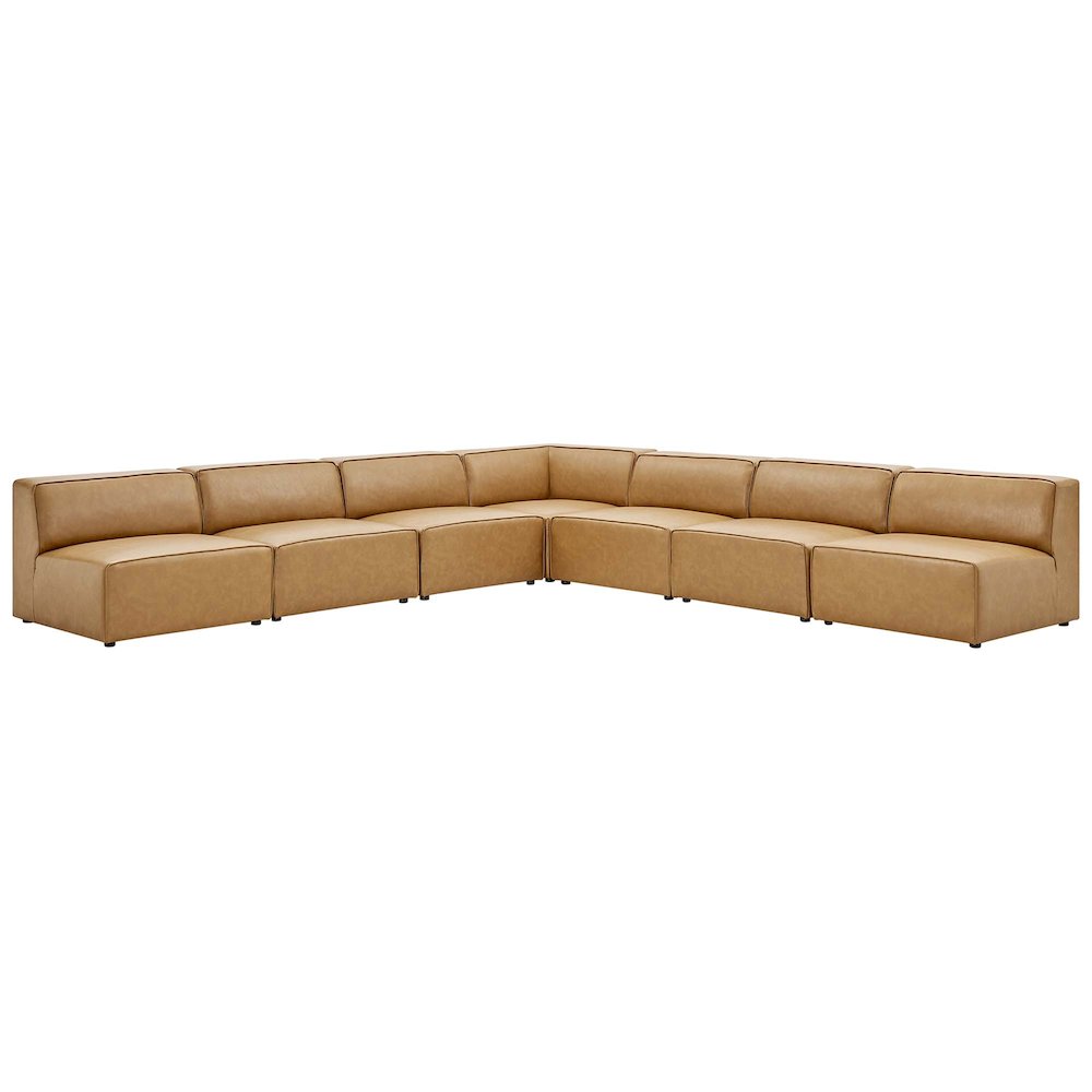 Mingle 7-Piece Vegan Leather Sectional Sofa. Picture 1