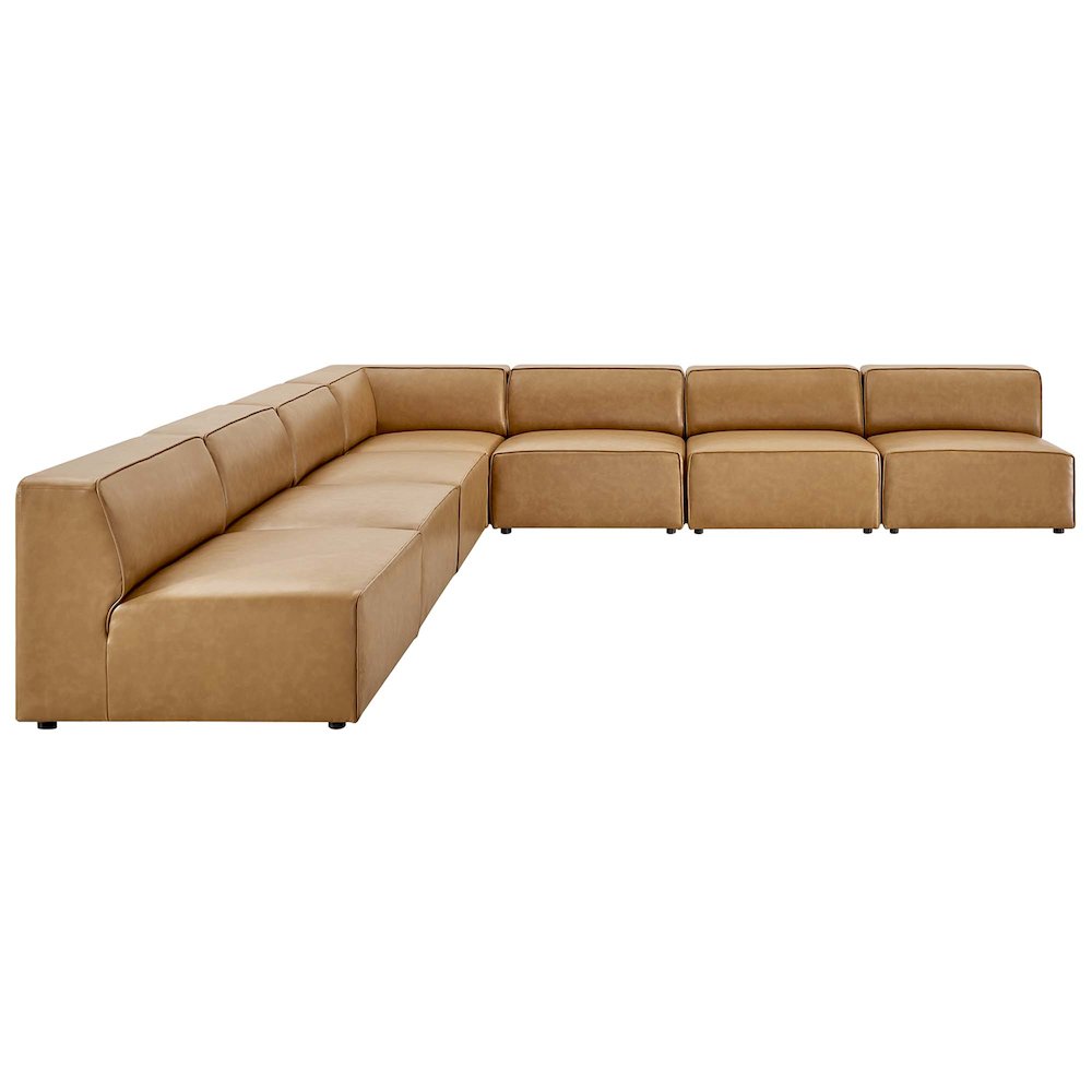 Mingle 7-Piece Vegan Leather Sectional Sofa. Picture 2