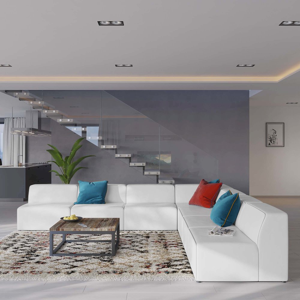 Mingle 7-Piece Vegan Leather Sectional Sofa. Picture 11