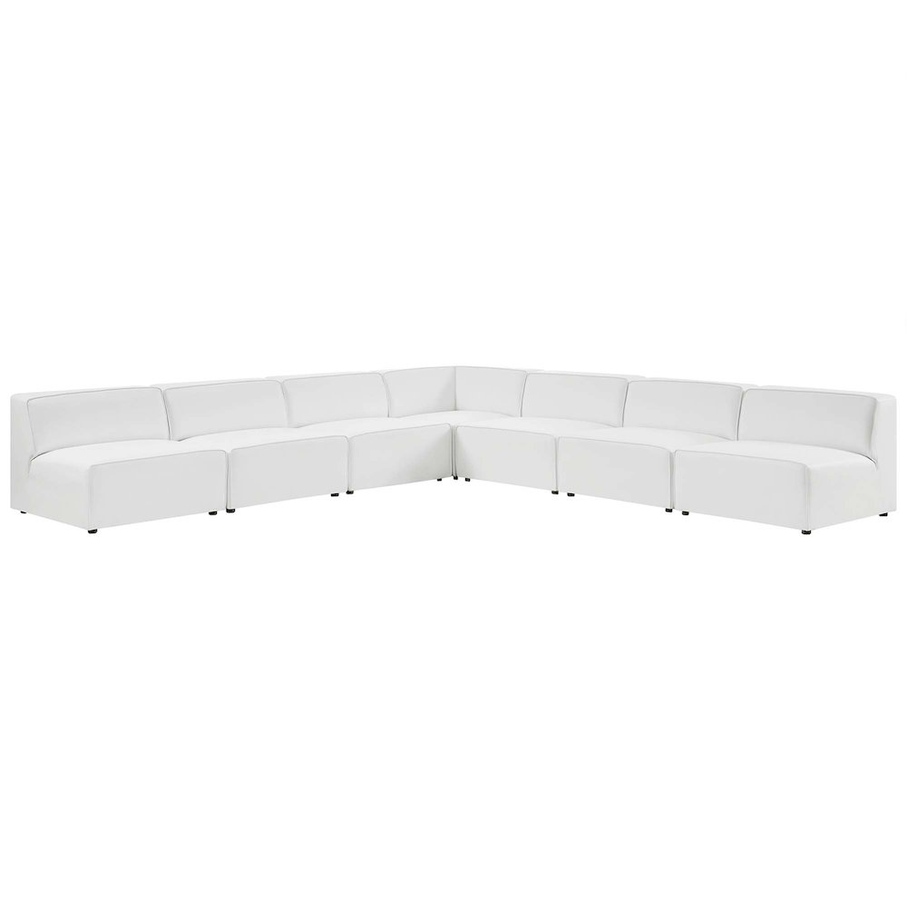 Mingle 7-Piece Vegan Leather Sectional Sofa. Picture 1