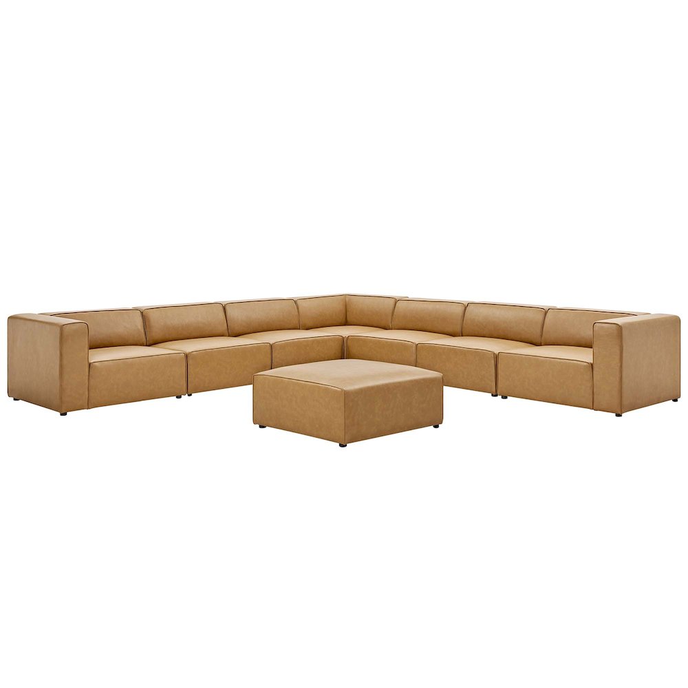 Mingle 8-Piece Vegan Leather Sectional Sofa Set. Picture 1