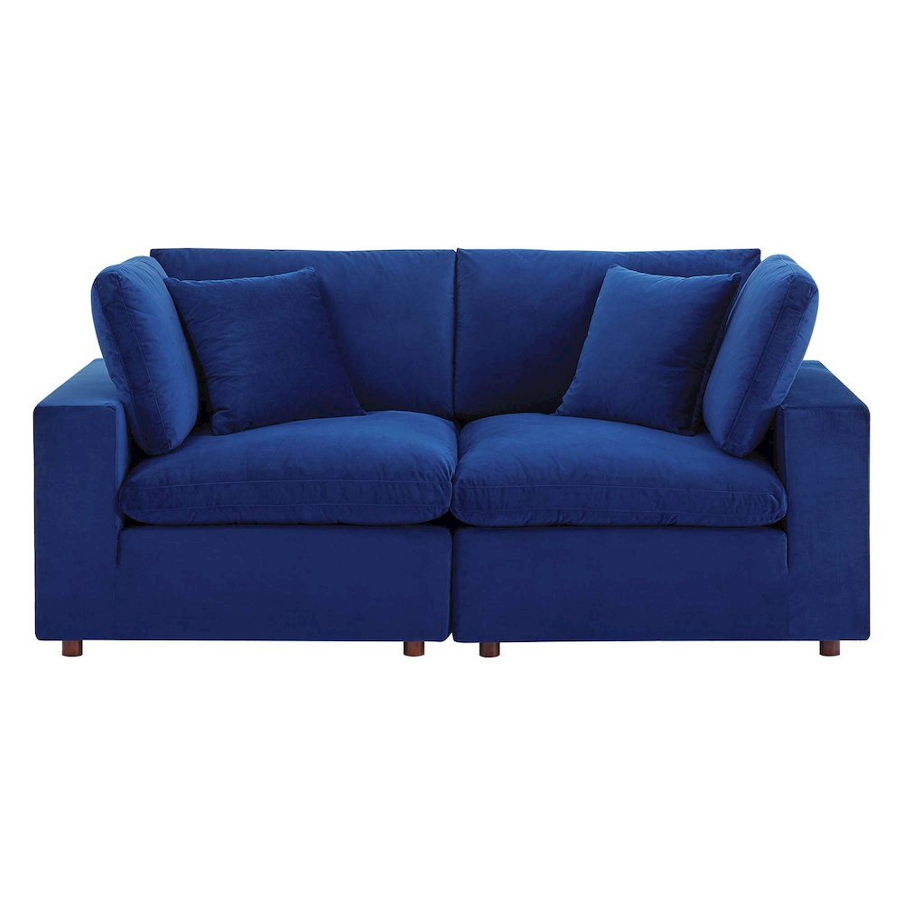 Commix Down Filled Overstuffed Performance Velvet Loveseat. Picture 2