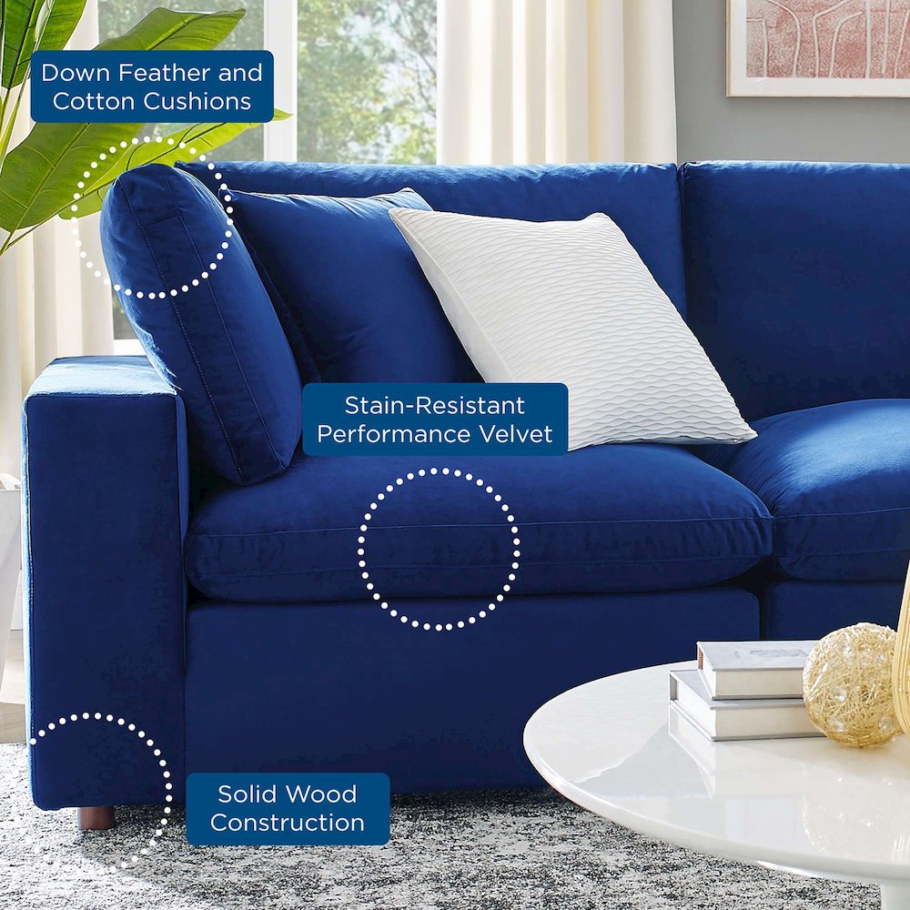 Commix Down Filled Overstuffed Performance Velvet Loveseat. Picture 8