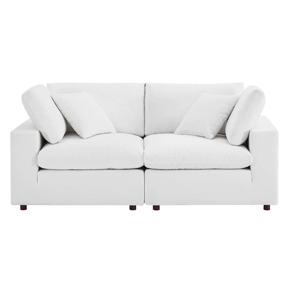 Commix Down Filled Overstuffed Performance Velvet Loveseat. Picture 2