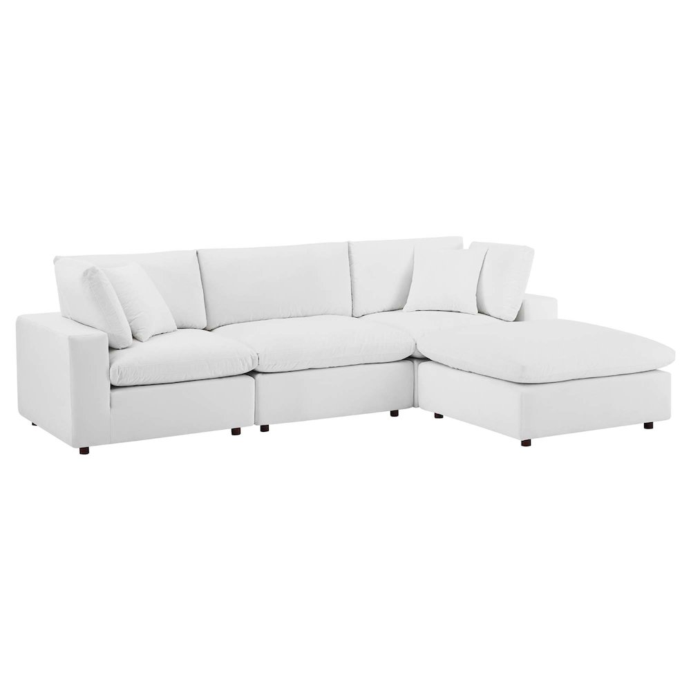 Commix 4-Piece Down Filled Overstuffed Performance Velvet Sectional Sofa. Picture 1