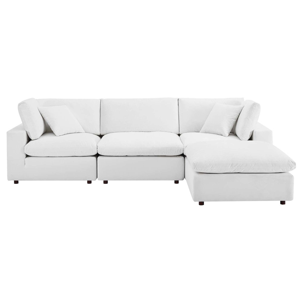 Commix 4-Piece Down Filled Overstuffed Performance Velvet Sectional Sofa. Picture 2