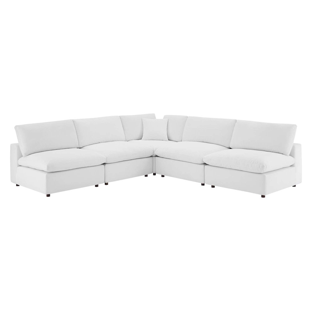 Commix 5-Piece Down Filled Overstuffed Performance Velvet Sectional Sofa. Picture 1