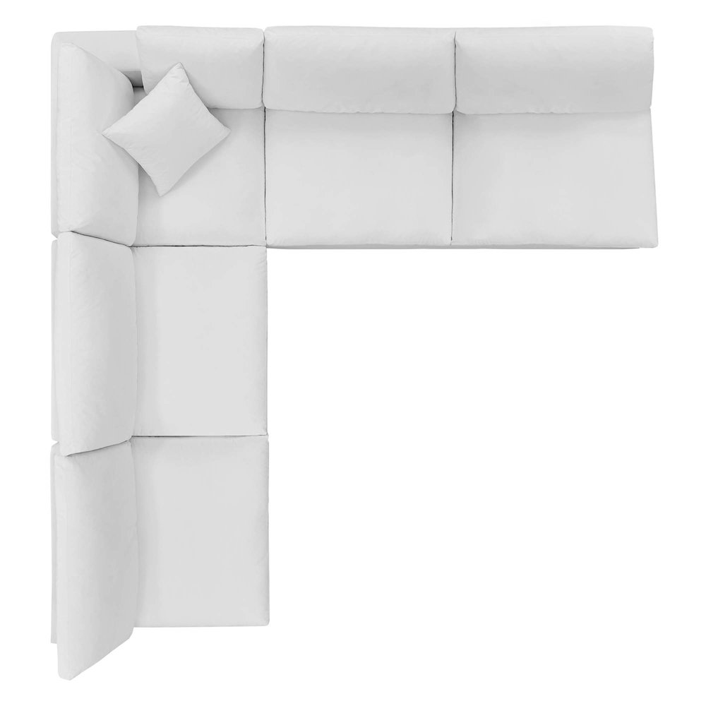 Commix 5-Piece Down Filled Overstuffed Performance Velvet Sectional Sofa. Picture 8
