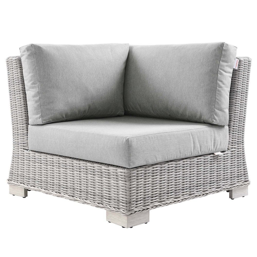 Conway Outdoor Patio Wicker Rattan Corner Chair. Picture 1