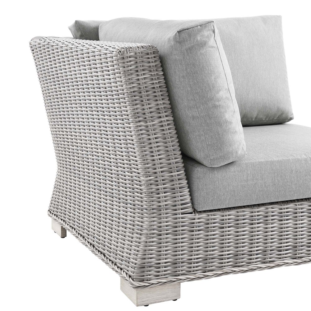 Conway Outdoor Patio Wicker Rattan Corner Chair. Picture 5