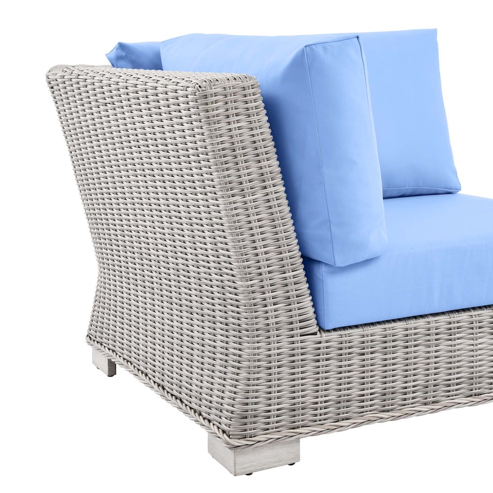 Conway Outdoor Patio Wicker Rattan Corner Chair. Picture 5
