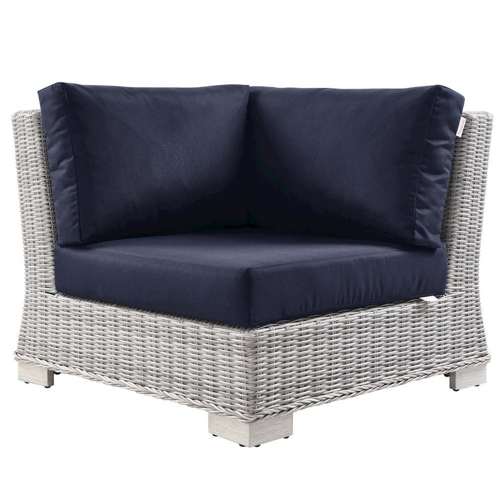 Conway Outdoor Patio Wicker Rattan Corner Chair. Picture 1