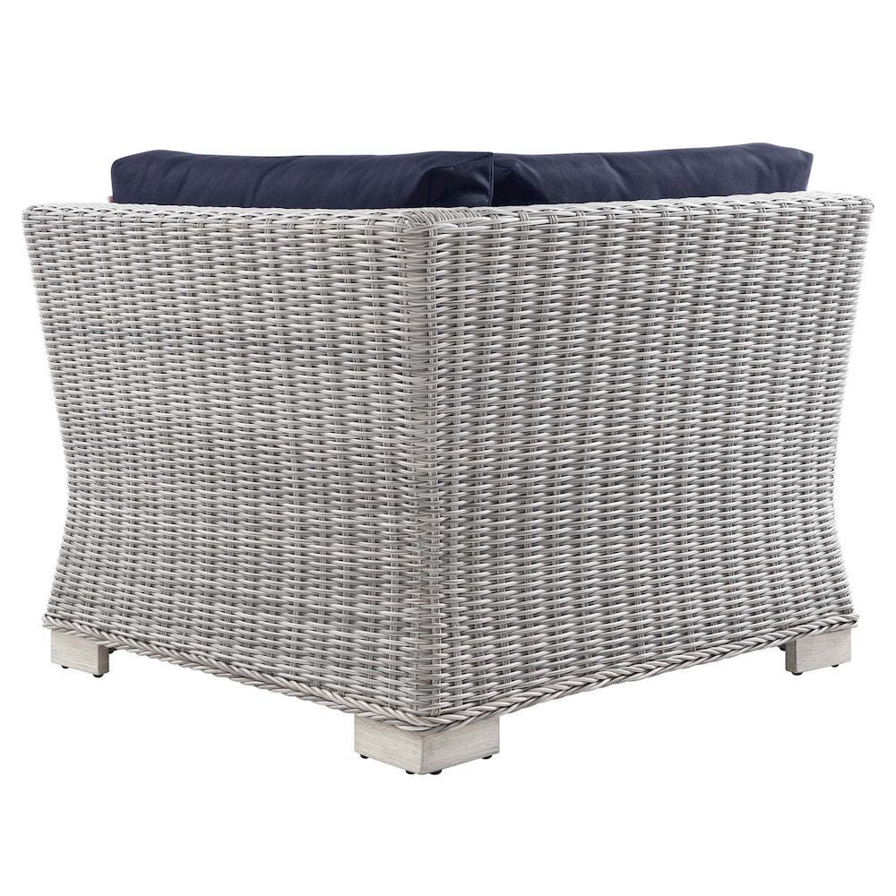 Conway Outdoor Patio Wicker Rattan Corner Chair. Picture 3