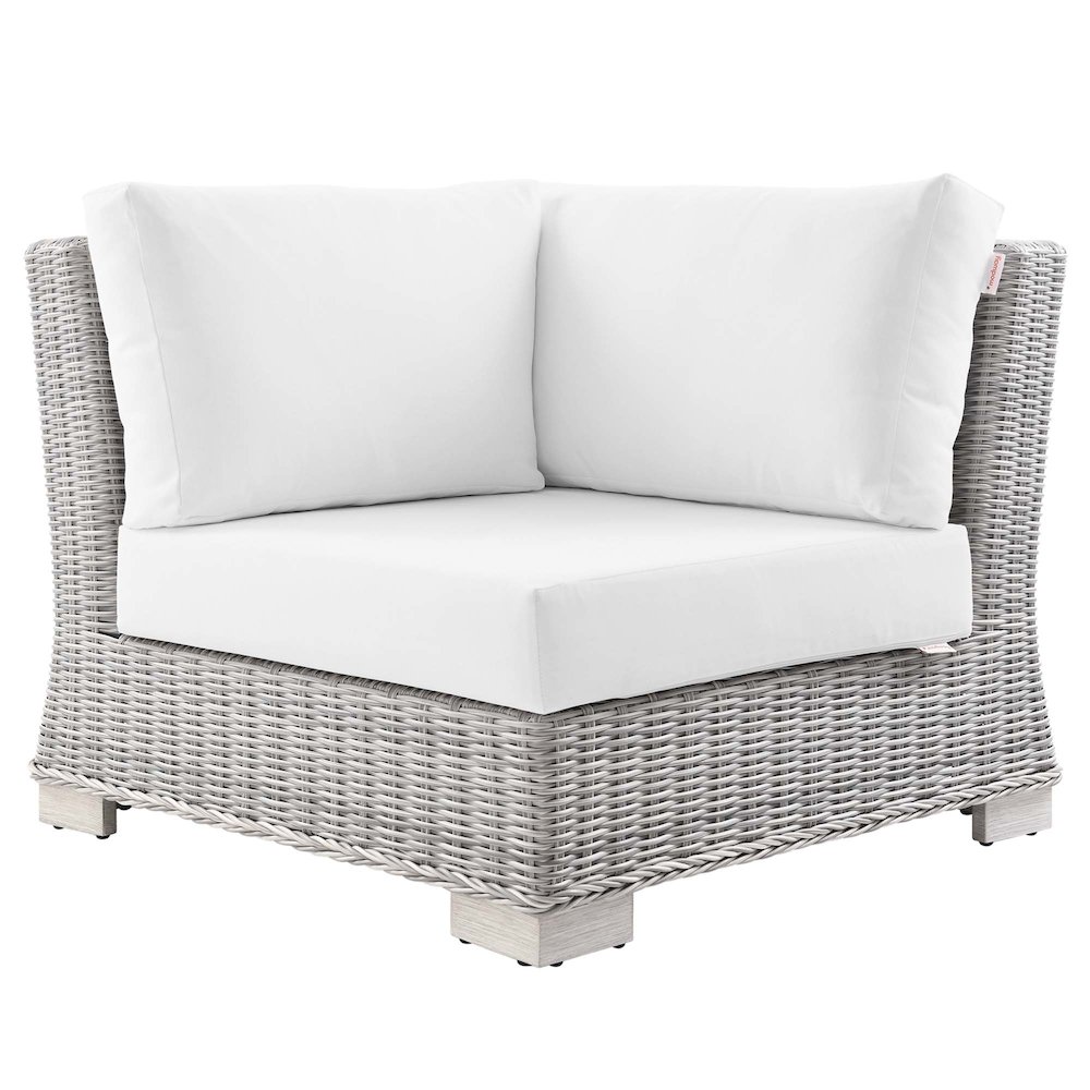 Conway Outdoor Patio Wicker Rattan Corner Chair. Picture 1
