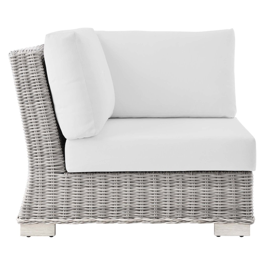 Conway Outdoor Patio Wicker Rattan Corner Chair. Picture 2
