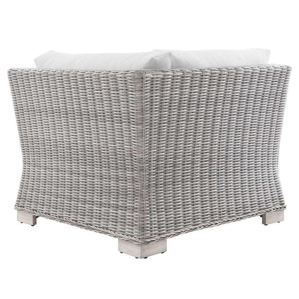Conway Outdoor Patio Wicker Rattan Corner Chair. Picture 3