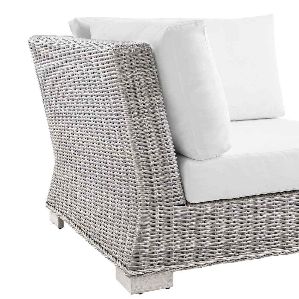 Conway Outdoor Patio Wicker Rattan Corner Chair. Picture 5